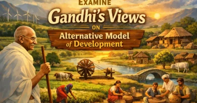 Mahatma Gandhi presented a distinctive critique of modern